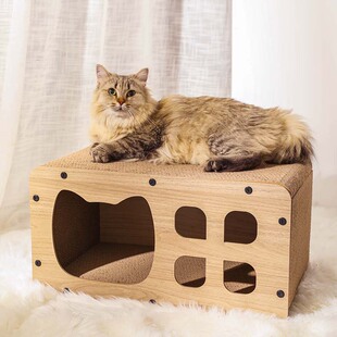 猫抓板窝耐磨不掉屑瓦楞纸多功能立体猫玩具N猫板儿猫窝形猫咪磨