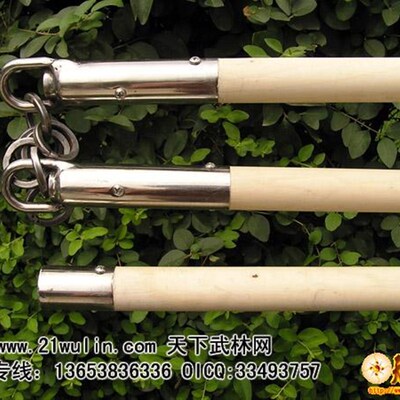 白蜡杆三节f棍 武术专用三截棍包棍头有弹韧性武术棍功力款
