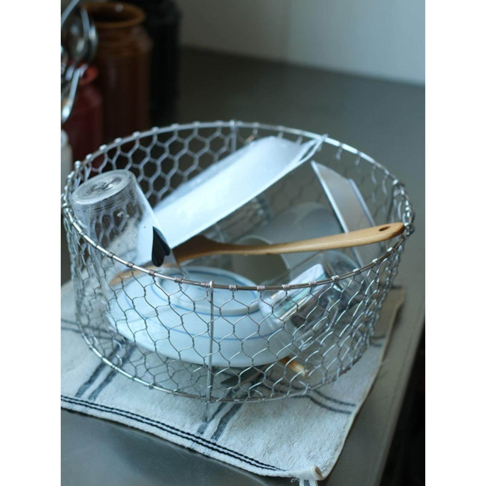 雨花石杂货手工编织304不锈钢沥水篮自制碗碟杂物收纳篮水果篮,餐饮具,洗菜盆/沥水篮/漏水筛,淘宝优惠券,粉丝福利购,淘宝优惠卷