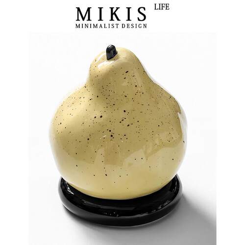 丹麦mikis 鸭梨趣味创意陶瓷牙签筒家用客厅桌面收纳罐棉棒牙线盒