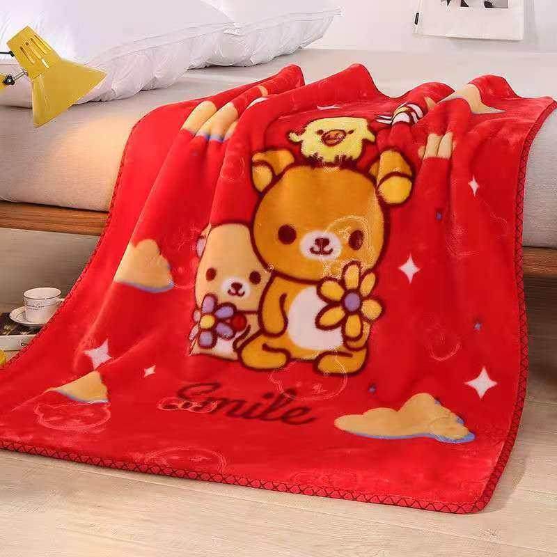 加厚双层盖毯午睡毯新生婴儿童春秋小毛毯被幼儿园被子双层童毯亲