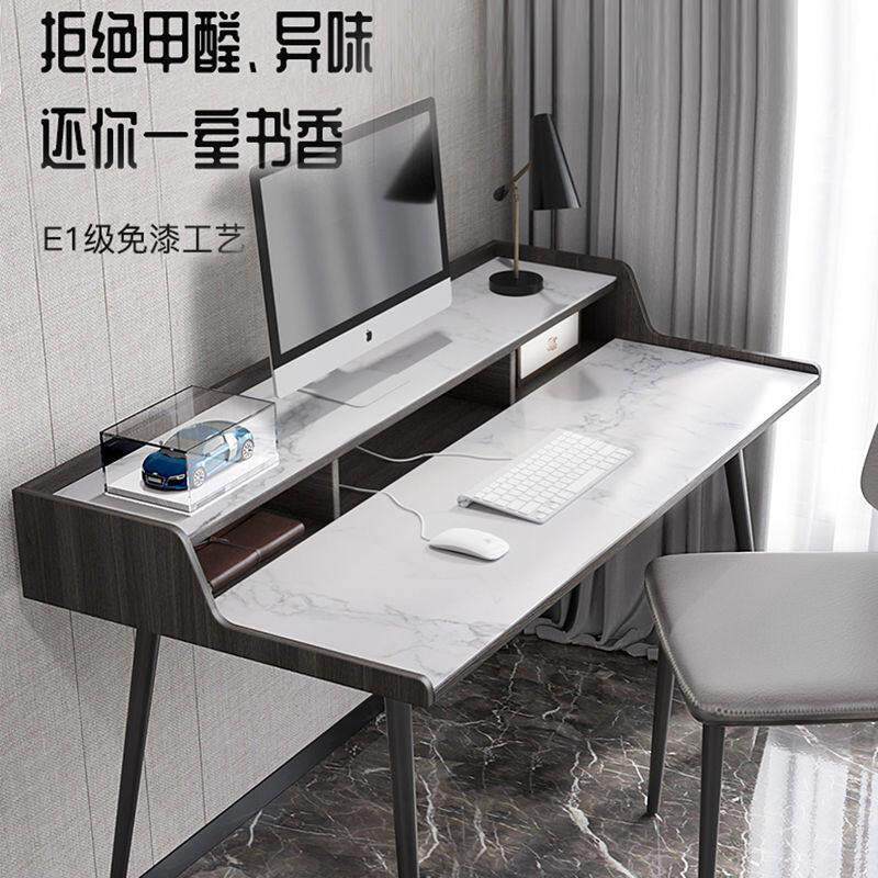 意式岩板书桌轻奢现代简约小户型卧室电脑桌学习桌网红极简办公桌