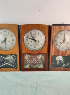 老物件旧钟表老式机械上弦摆钟客厅挂钟覆古装饰怀旧摆件影视道具