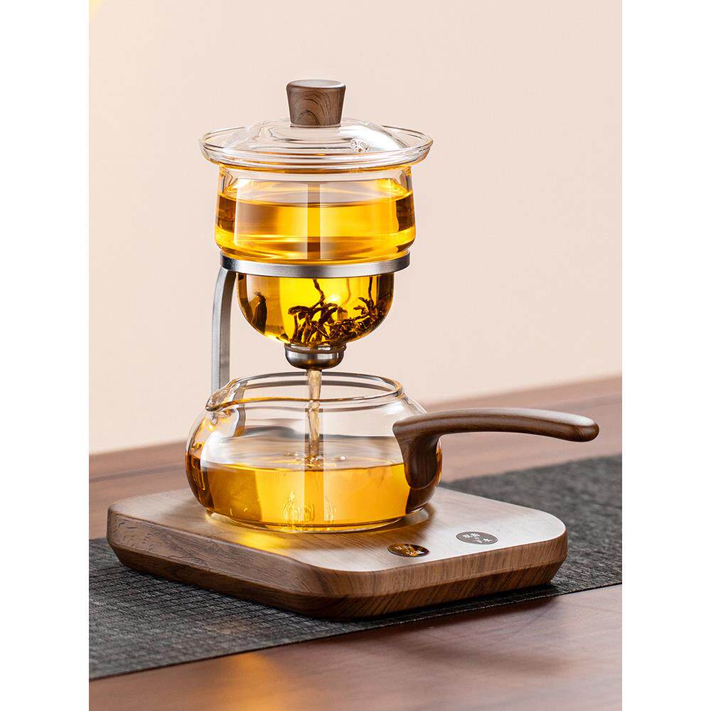 茶方圆新款带保温懒人泡茶器智能底座一键过滤茶水分离壶耐热玻璃