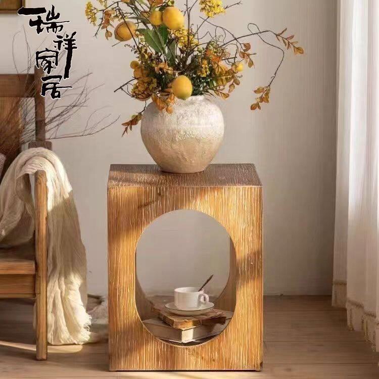 瑞祥床头柜实木小茶几简约边几民宿小柜子置物架创意智能收纳柜