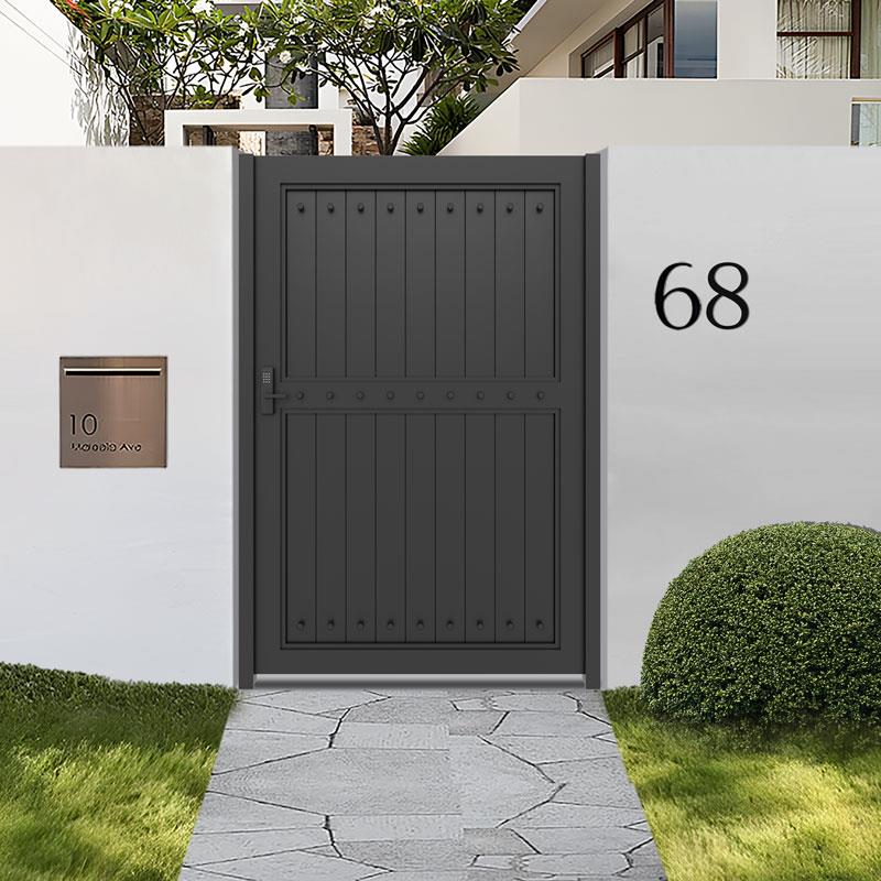 铝合金户外电动铝艺花园入户门双开小院子门围墙中式别墅庭院大门