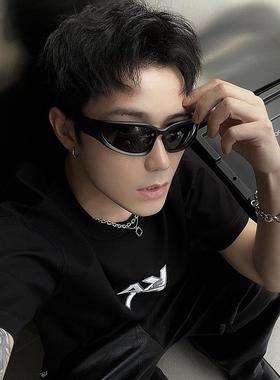 Alasya黑色太阳眼镜户外运动遮阳防晒太阳眼镜男士骑行防风2023新