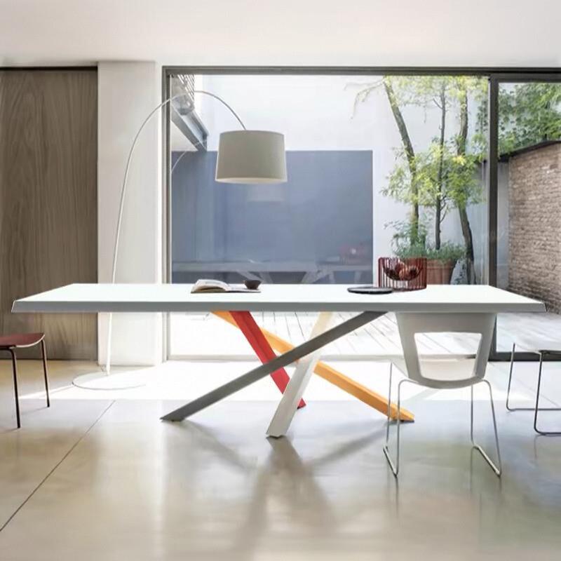 北欧长条桌简约会议桌实木电脑桌设计师办公桌现代个性书桌工作台