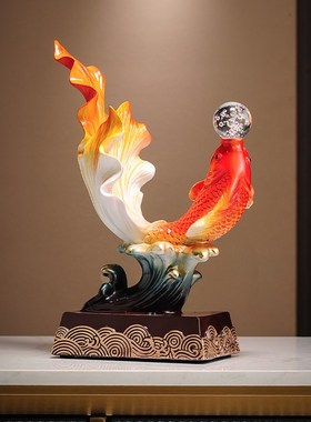 年年有余锦鲤鱼桌面招财摆件玄关酒柜办公室如鱼得水开业装饰礼品