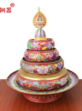 玉卓铜器,纯铜满扎板,黄铜满扎板,景泰蓝,茶盘,铜盘,托盘,工艺品,