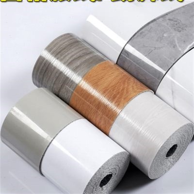 仿瓷砖防水踢脚线翻新贴纸自粘墙贴加厚大理石地脚线纯色木纹腰线