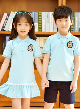 幼儿园园服套装男女童夏季短袖英伦学院风韩版校服裙中小学生班服