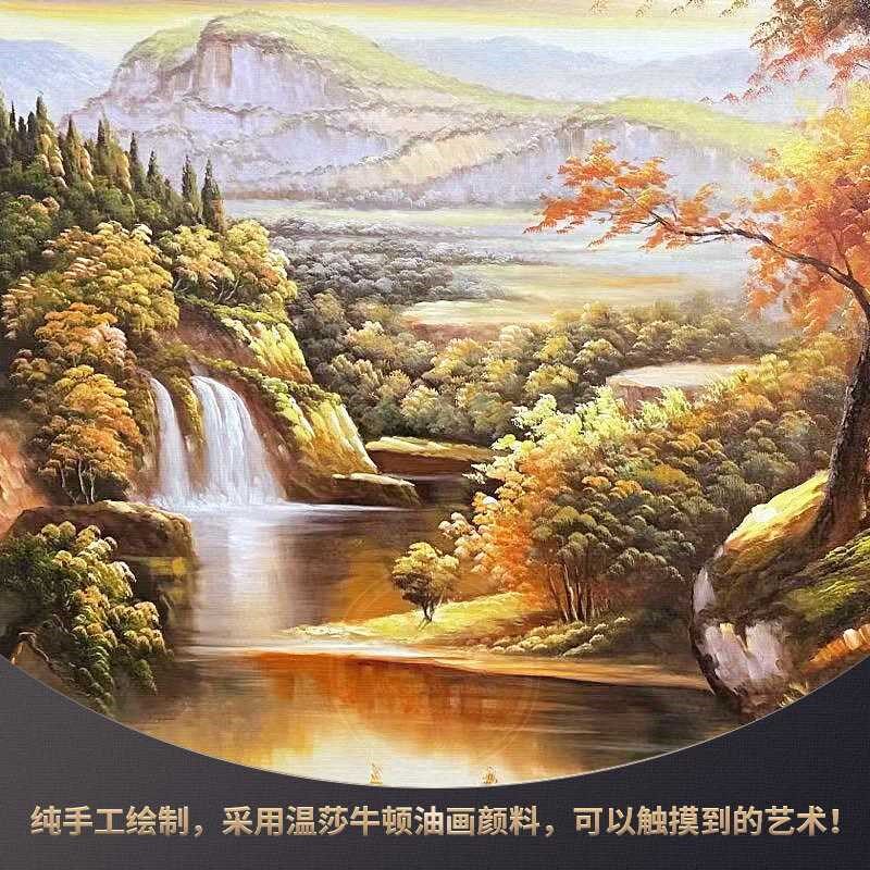 欧式手绘复古壁画客厅走廊过道竖版大芬油画村装饰画玄关风景挂画