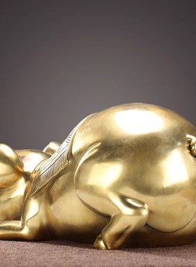 纯铜猪存钱罐家用客厅玄关铜猪摆件十二生肖猪摆设全铜金猪礼品