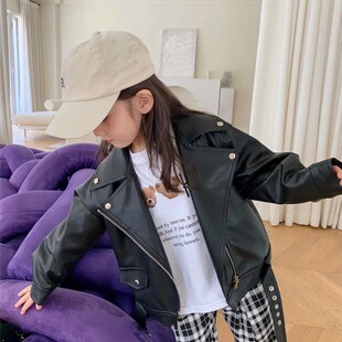 宝宝机车服外套春秋款 儿童洋气韩版 夹克上衣 新款 女童皮衣2022秋装