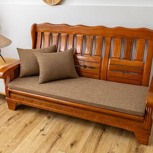 定制实木沙发坐垫中式红木沙发垫防滑海绵垫可拆洗椅垫子冬夏两用