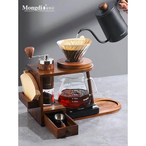 Mongdio手冲咖啡壶套装手磨咖啡机手冲壶器具收纳支架子工具全套