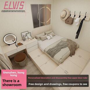 香港全屋定制卧室客房主人房定制榻榻米平台床衣柜梳妆台组合床