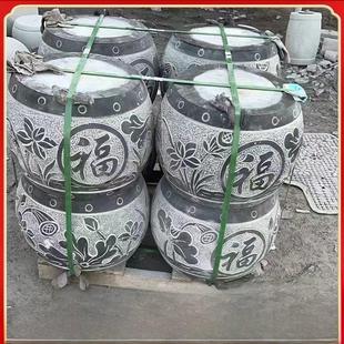 柱墩石柱顶石圆墩古建天然底座空心柱础寺庙柱基石青石墩实心柱墩