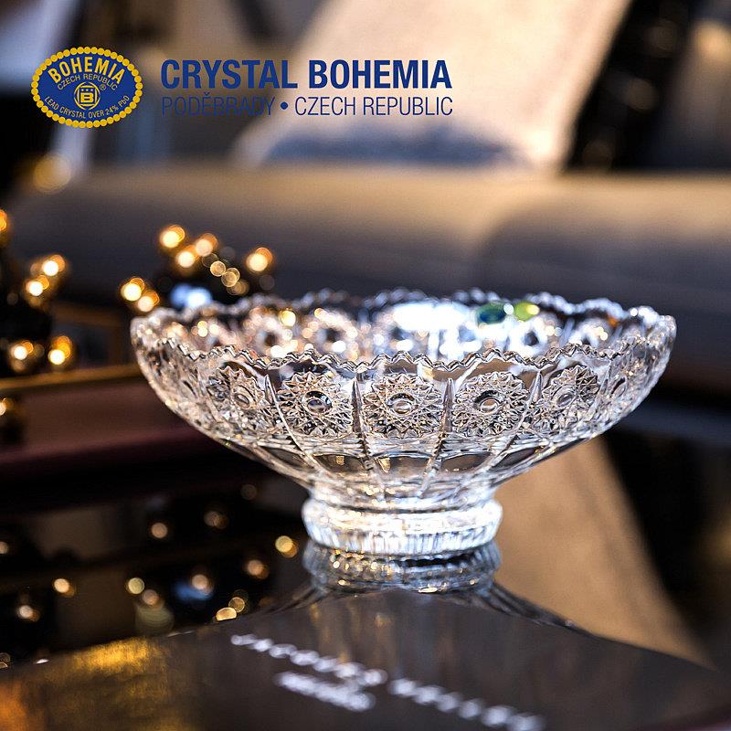 BOHEMIA 捷克进口水晶玻璃创意家用果盘果斗果盆 客厅茶几果盘