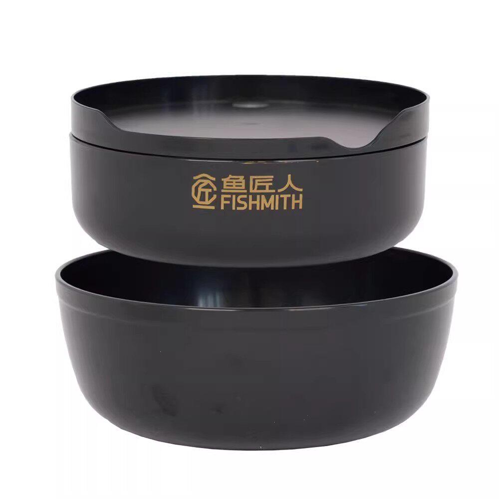 野钓便携饵料盒套装拉饵盘开饵盆组合结实耐用