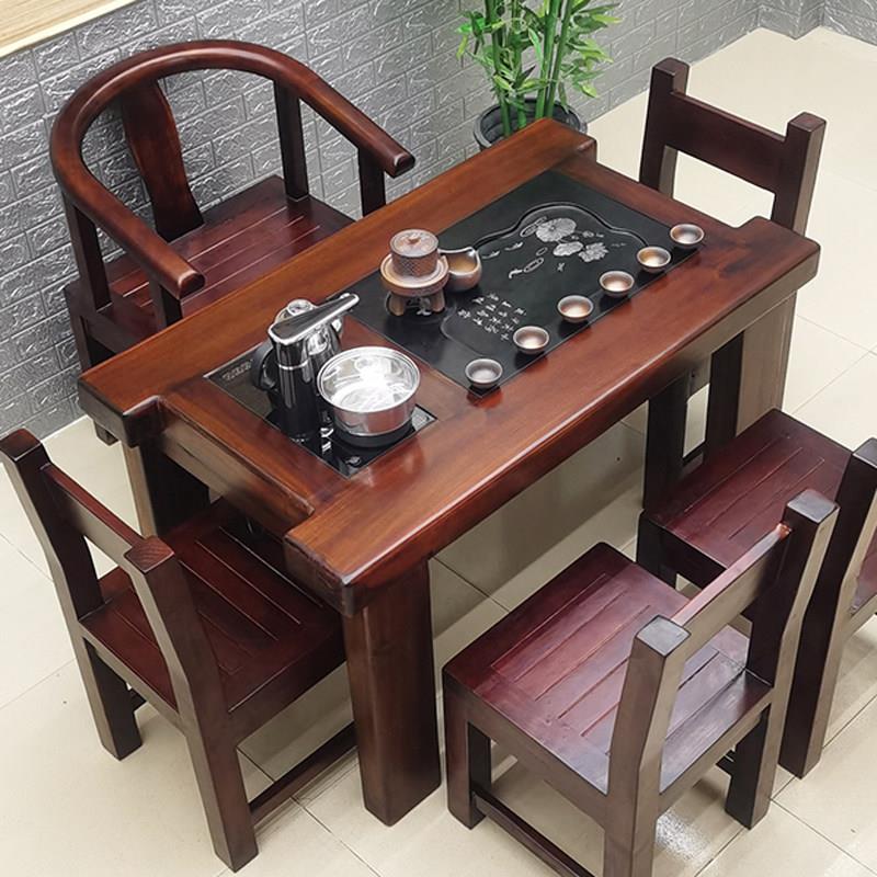 老船木茶桌彷古纯实木覆古中式茶台茶桌组合家用商用功夫桌椅组合
