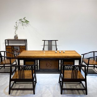 红木檀香木新中式 茶桌椅组合阳台家用茶几室禅意泡茶桌 2024年新款