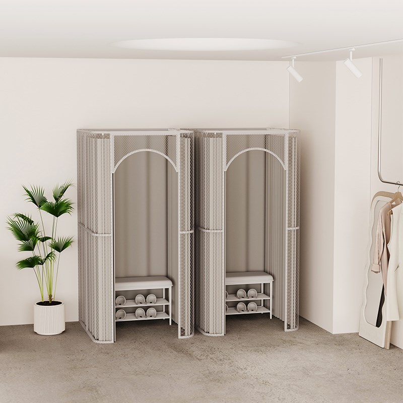 简易服装店移动试衣间商场落地式更衣室临时活动R换衣间门帘展示