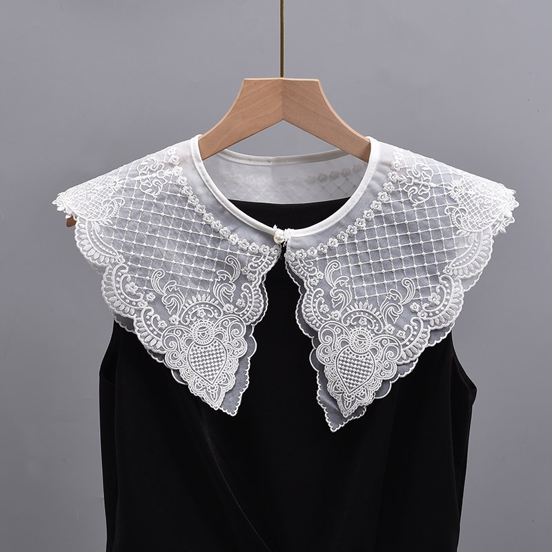 时尚百搭防走光大尖假领装饰小z外搭斗篷坎肩汉服云肩女小披肩白
