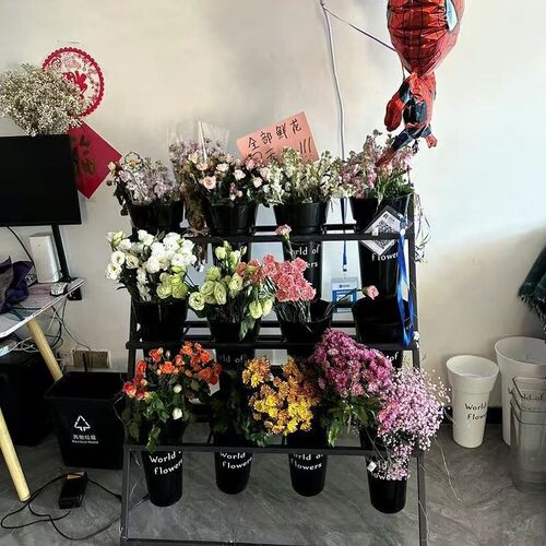 室外摆摊可折叠可移动阶梯多层花店花架高档架子花店花桶展示架