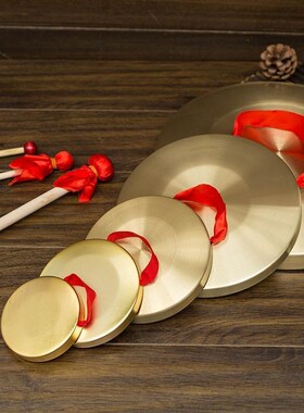 罗专业15cmg戏曲32cm啰新郎迎亲敲锣打鼓锣锤锣鼓演出小锣铜锣结