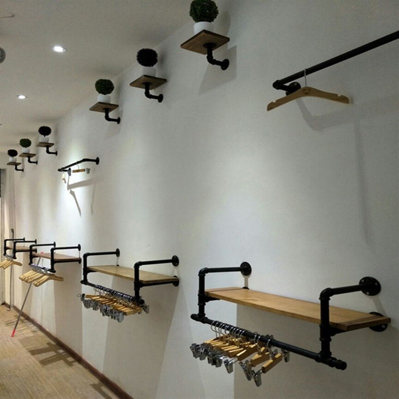 童装店壁挂式挂衣架上墙展示架货架儿童衣服陈列架正挂架子组合