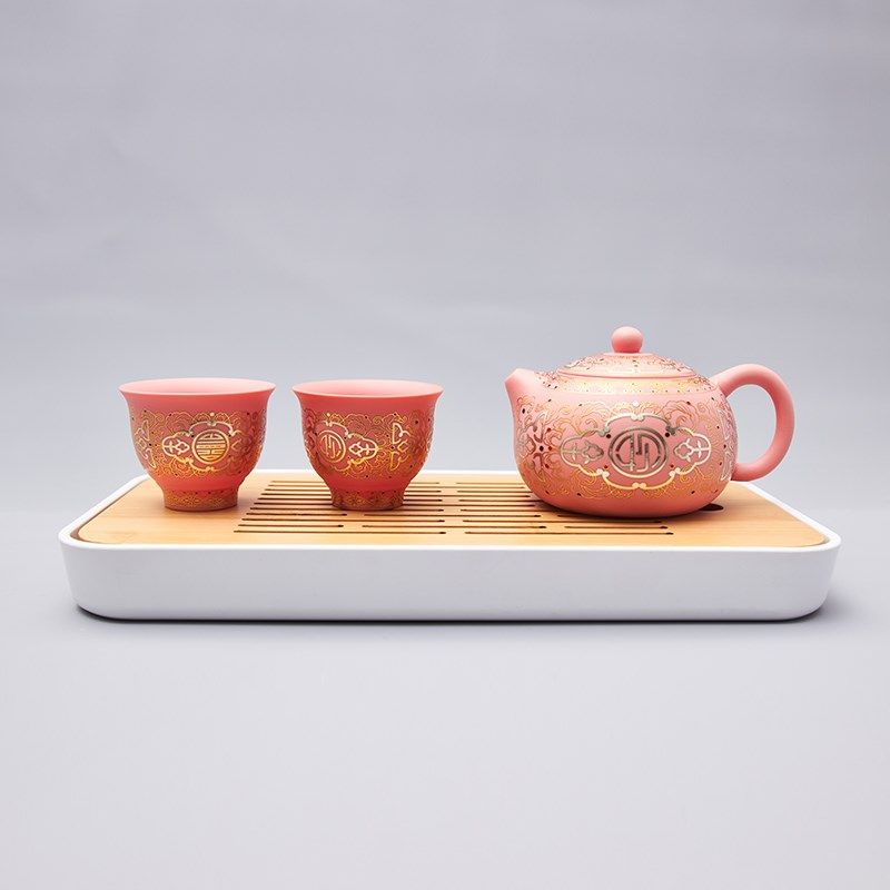 高颜值茶具套装家用高档轻奢中式陶瓷泡茶壶一壶二杯整套功夫茶具,餐饮具,整套茶具,淘宝优惠券,粉丝福利购,淘宝优惠卷