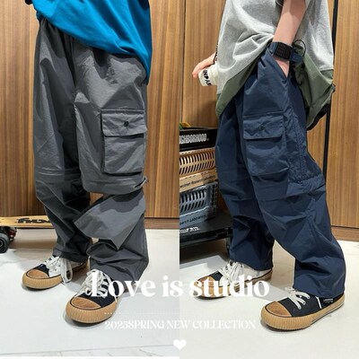 2025春装新款男女童山系户外风两穿速干短裤P儿童百搭口袋工装风