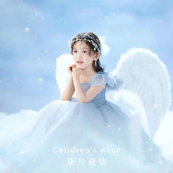 女童礼服蓬蓬公主花童小女孩甜美演出主持生日礼服裙轻奢小众高端