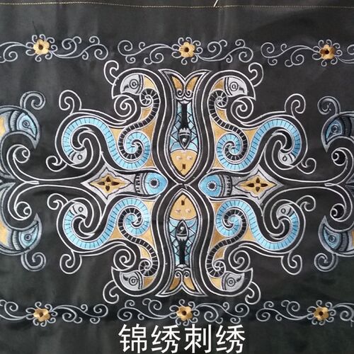 民族机绣绣花片蜡染绣片装框画蜡染画尺寸33X48CM
