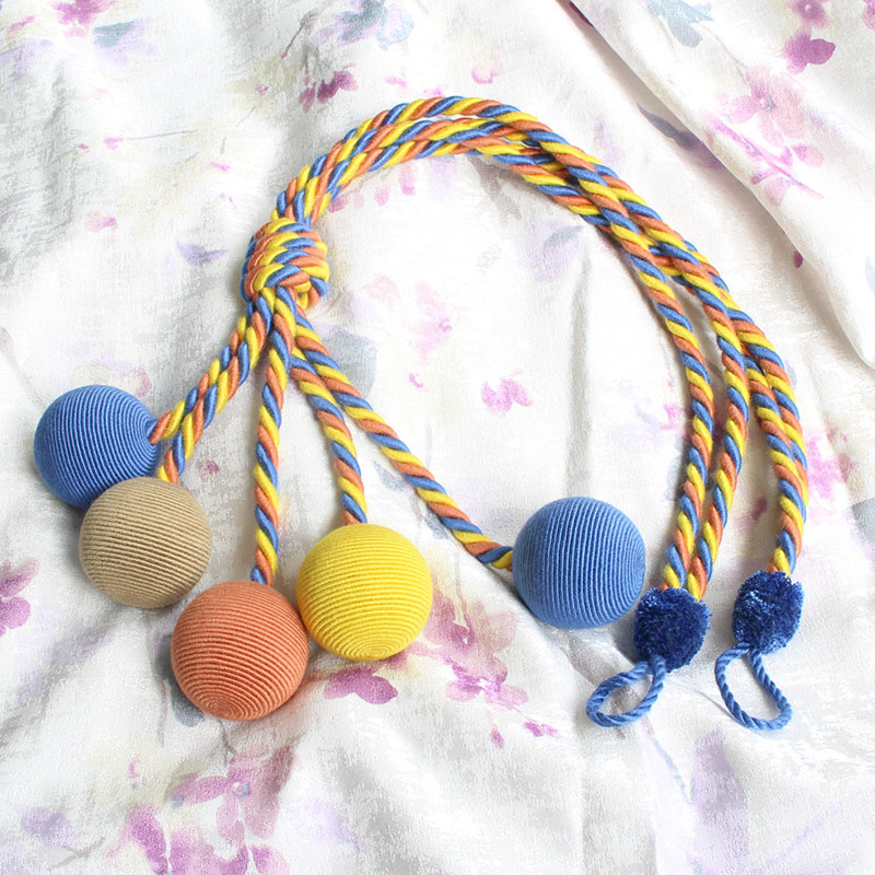 快乐童年 现代简约卡通窗帘绑带绑绳挂钩儿童房U窗帘扣可爱挂球