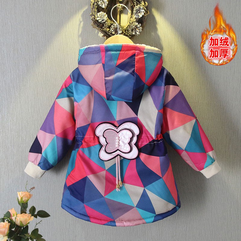 新款女童外套春秋冬款中小s男童风衣棉服加绒秋冬装夹克衫2023洋
