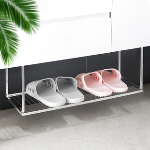 浴室拖鞋架不锈钢卫生间盆下鞋子沥水收纳架洗手池悬挂置物架挂架