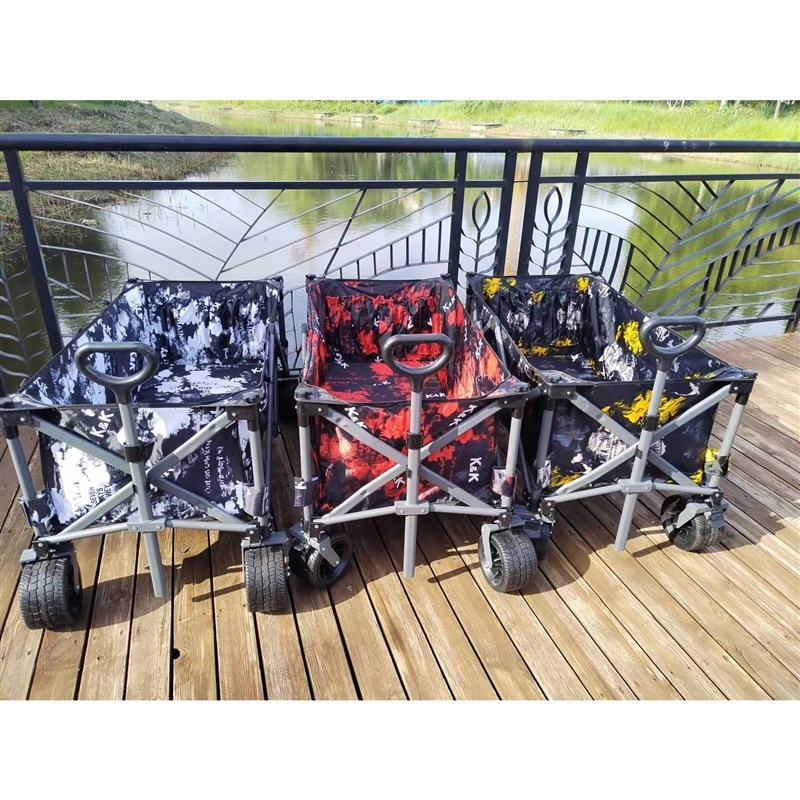 户外折叠推车多功能野营钓鱼拉车加厚大轮露营旅S行战车钓鱼小拉