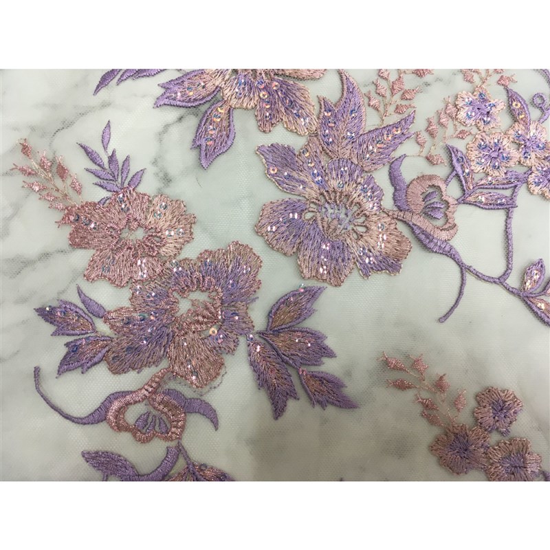 2023春夏电脑绣花网布绣花网纱面料高端精服装连衣裙面料