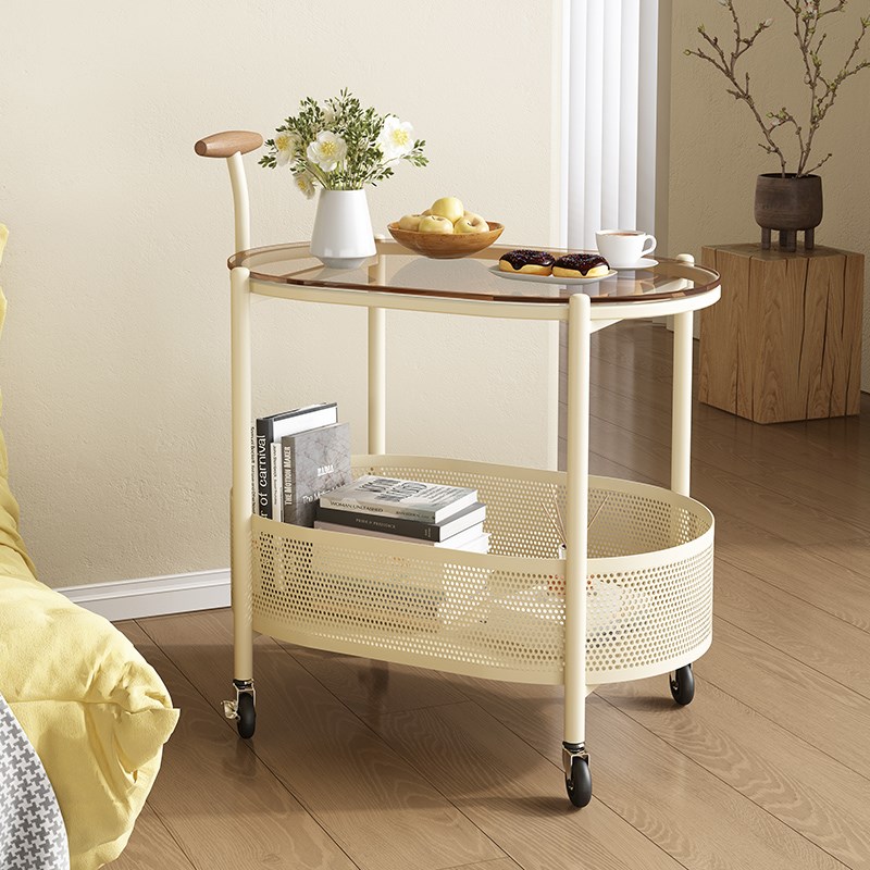 沙发边几轻奢高级感客厅可移动茶几小推车床头置物架边柜2024新款
