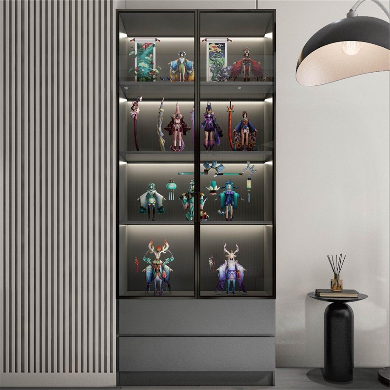 手办玩具展示柜摆件透明收纳柜展示架置物架收藏柜防尘柜子收纳箱