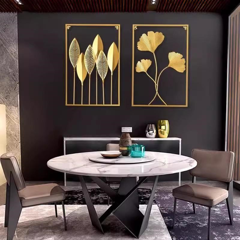 创意3D立体美式复古餐厅挂画轻奢现代金属墙画壁S挂客厅玄关装饰图片