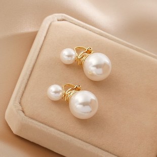 时尚气质大珍珠耳夹无耳洞耳饰女简约小众高级感2024年新款妈妈款
