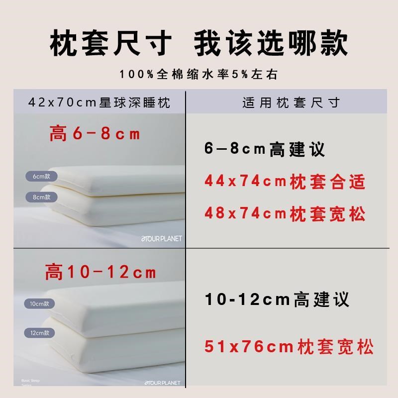 42x70亚深睡枕pro记忆乳胶枕100全棉纯棉枕L套40x70枕头套一只装
