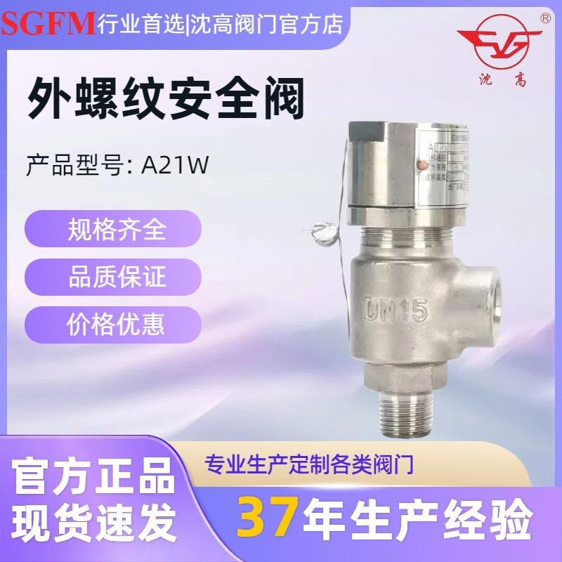 304不锈钢弹簧微启式外螺纹安全阀A21W-16P耐腐蚀性阀门厂家
