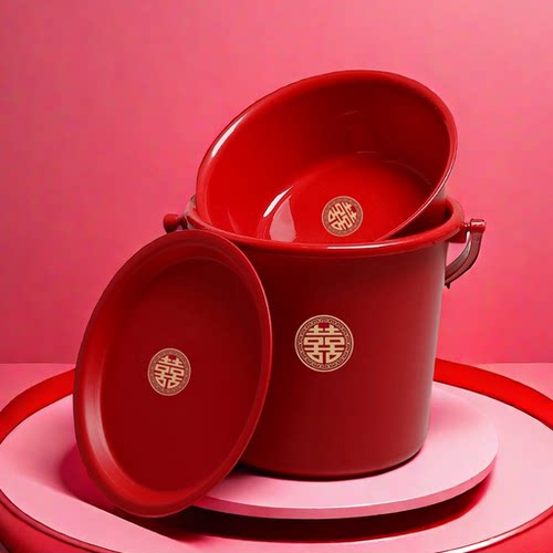 结婚带盖红桶陪嫁子孙桶乔迁喜桶