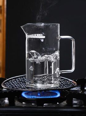 高硼硅玻璃方形月牙杯绿茶杯四方分茶器家用玻璃泡茶杯玻璃公道杯
