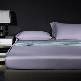 床笠单件60支长绒棉1.8x2.0米两米床笠2x2.2床罩春秋薄款 纯棉紫色